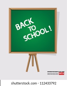 Back to school on blackboard background,Vector