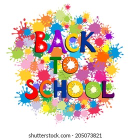 Back to school on blots background.  Vector Illustration