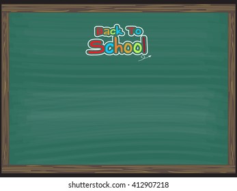 Back to school on chalkboard for background, vector illustration