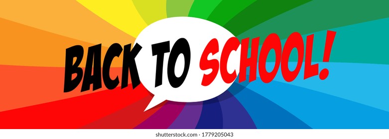 Back to school on colorful background