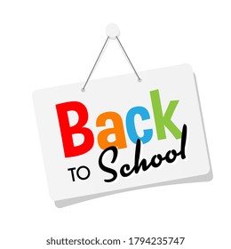 Back School On Door Sign Hanging Stock Vector (Royalty Free) 1794235747 ...