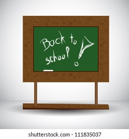 back to school on green blackboard