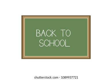 back to school on green board school. education. classroom. vector illustration
