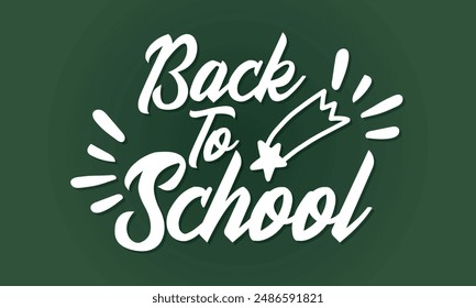 Zurück zur Schule auf grünem Brett Hintergrund editierbarer Texteffekt. Vektorillustration. EPS 10