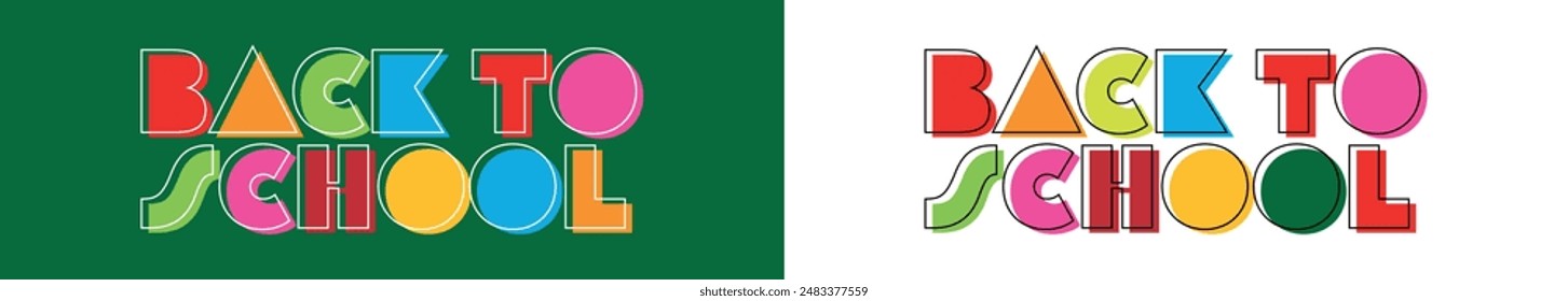 Back to school on green and white background