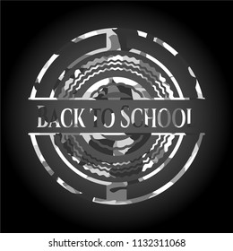 Back to School on grey camo pattern