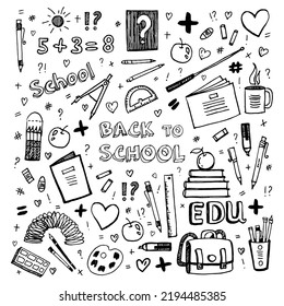 back to school on isolated white background