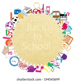 Back to School on paper Seamless children background