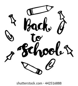 back to school on white background