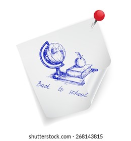 Back to school on white sticker paper note