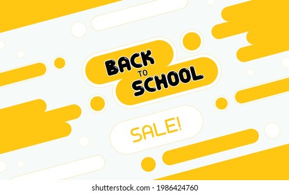 de vuelta a la escuela sobre el fondo amarillo vector de diseño divertido para la venta de promoción