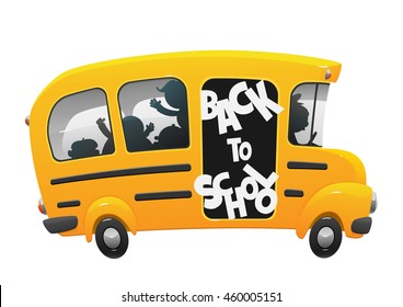 back to school on a yellow fun bus