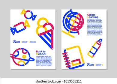 Back to School, online Learning , layout template design.
