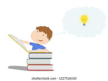 Back to school. Open book, imagination, idea, studying, learning, children.