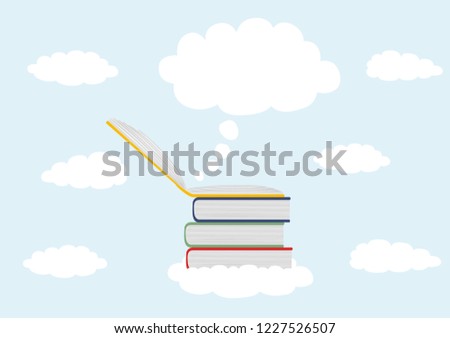 Back to school. Open book, imagination, idea, studying, learning. 