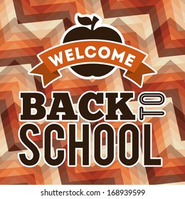 back to school over abstract background vector illustration