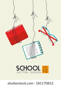back to school over beige background vector illustration 