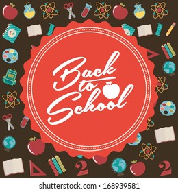 back to school over black background vector illustration