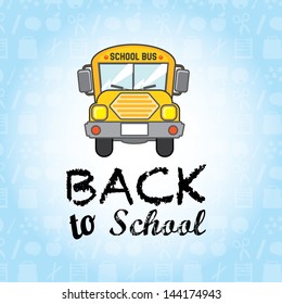 back to school over blue background vector illustration