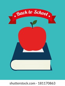 back to school over blue background vector illustration 