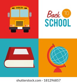 back to school over colorful background vector illustration 