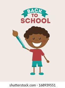 back to school over pink background vector illustration
