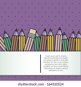 back to school over purple background vector illustration
