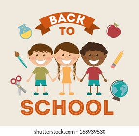 back to school over white background vector illustration