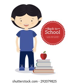 Back to school over white background, vector illustration