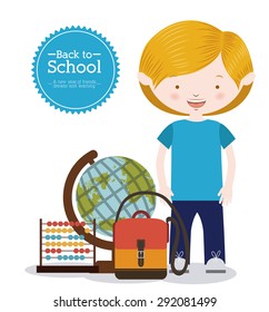 Back to school over white background, vector illustration