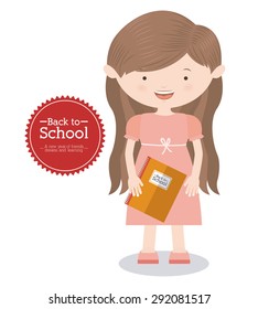 Back to school over white background, vector illustration