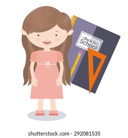 Back to school over white background, vector illustration