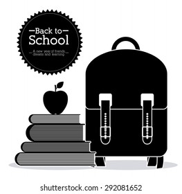 Back to school over white background, vector illustration