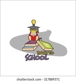 Back to school with owl illustration