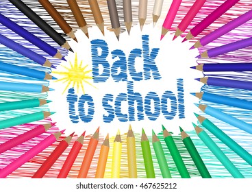 Back to school. The palette of pencils.