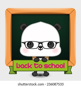 Back to School Panda Vector Illustration 