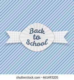 Back to School paper Emblem with Ribbon