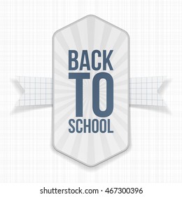 Back to School paper Label with Ribbon