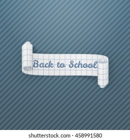 Back to School paper realistic Banner
