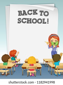 back to school paper template illustration