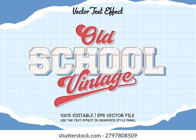 Back to School Paper Text Effect with Red Notebook Line Typography for Education Poster Banner and Classroom Design Illustration