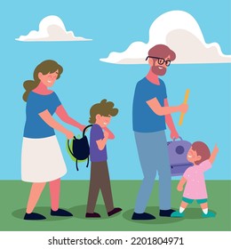 back to school, parents and kids, design