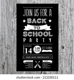 Back To School Party Invitation. Design Template.