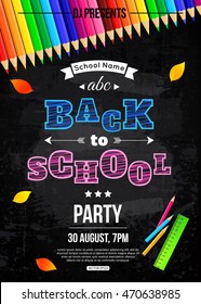 Back To School Party Poster Template