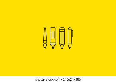 Back To School Pattern Background. Back to school Vector Pattern. pen, pencil, marker, brush background.