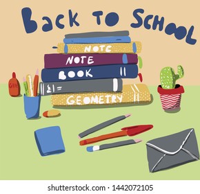 Back to school  pattern. Good for textile fabric design, wrapping paper and website wallpapers. Vector illustration.