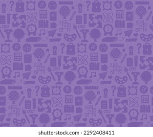  De vuelta a la escuela. patrón sin costuras de papel para estudiar en la escuela. accesorio para niños de educación. diseño de material de objeto de impresión. estudio de elementos de fondo gráfico para niños. ilustración vectorial de fondo,