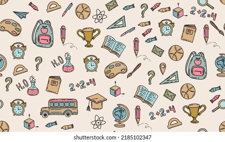 Back to School pattern, vector.	
