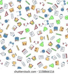 Back to school pattern vector icon background