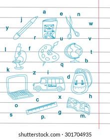 Back to school - pen sketch background